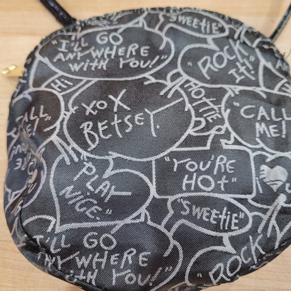 Betsey Johnson Round Floral & Animal Print Crossbody Bag Black, Red, Gold EUC - Picture 8 of 11